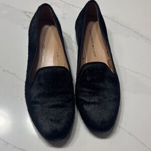 ANTONIO MELANI BOVINE hair slip Black Textured Women's Flats